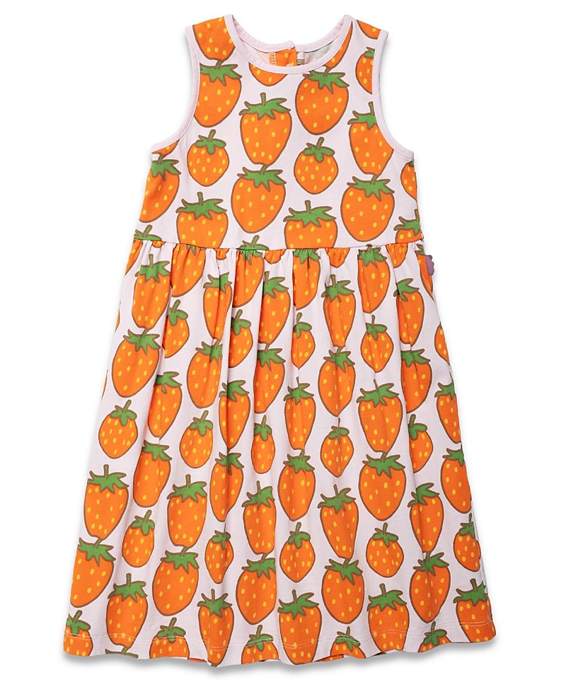Mon Coeur Girls' Recycled Cotton Strawberry Tank Dress - Baby, Little Kid