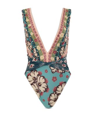 Ellis Plume Plunging Neck Swimsuit