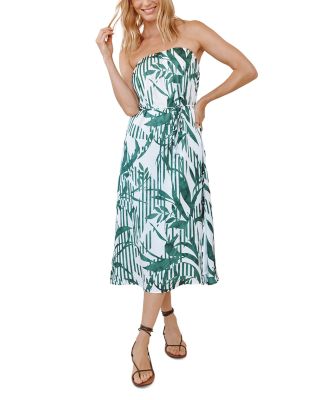 Flowy Strapless Midi Dress