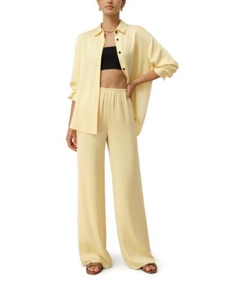  Stretch Silk Georgette Straight-Leg Pant