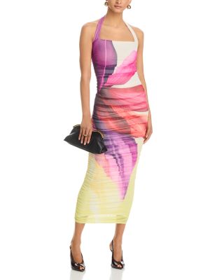 Indina Ruched Halter Dress