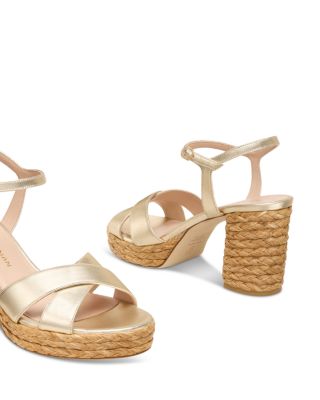 Women's Dayna Leather Espadrille Platform Sandals 