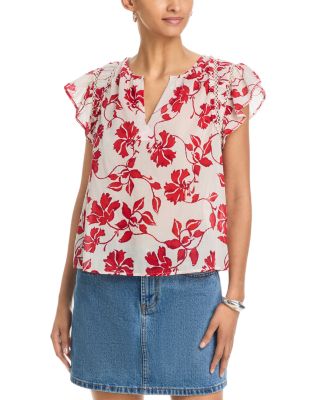 Allea Floral Flutter Sleeve Top