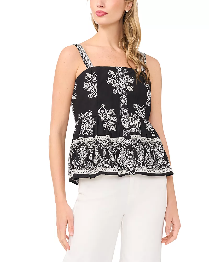 CeCe Babydoll Button Front Tank