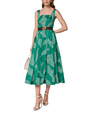 Sleeveless Square Neck Midi A Line Dress