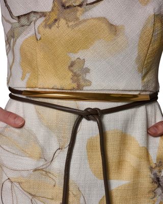 Sleeveless Cowl Neck Belted Sheath Dress