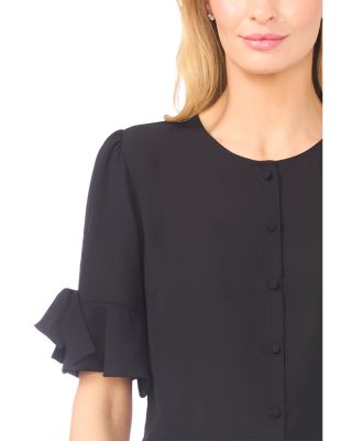 Flounce Elbow Bow Sleeve Top