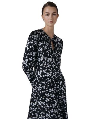 Ana Floral Satin Midi Dress