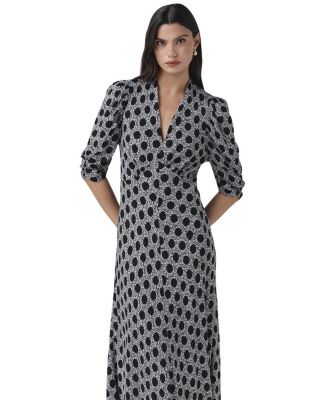 Mia Crepe Polka Dot Midi Tea Dress