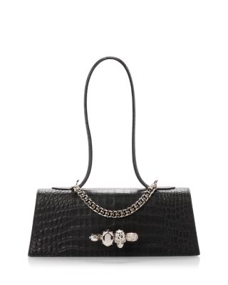 Soft Croc Embossed Leather Handbag