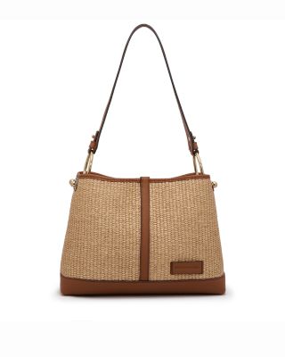 Lana Small Woven Raffia Hobo Bag