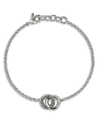 Sterling Silver Essentials Interlocking Ring Chain Bracelet