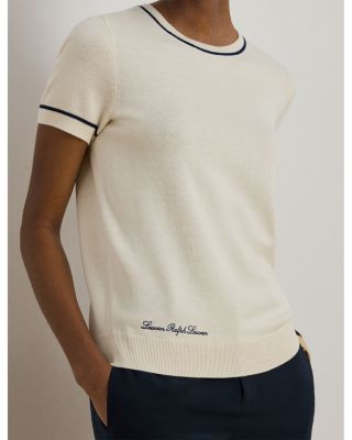 Two Tone Short Sleeve Sweater