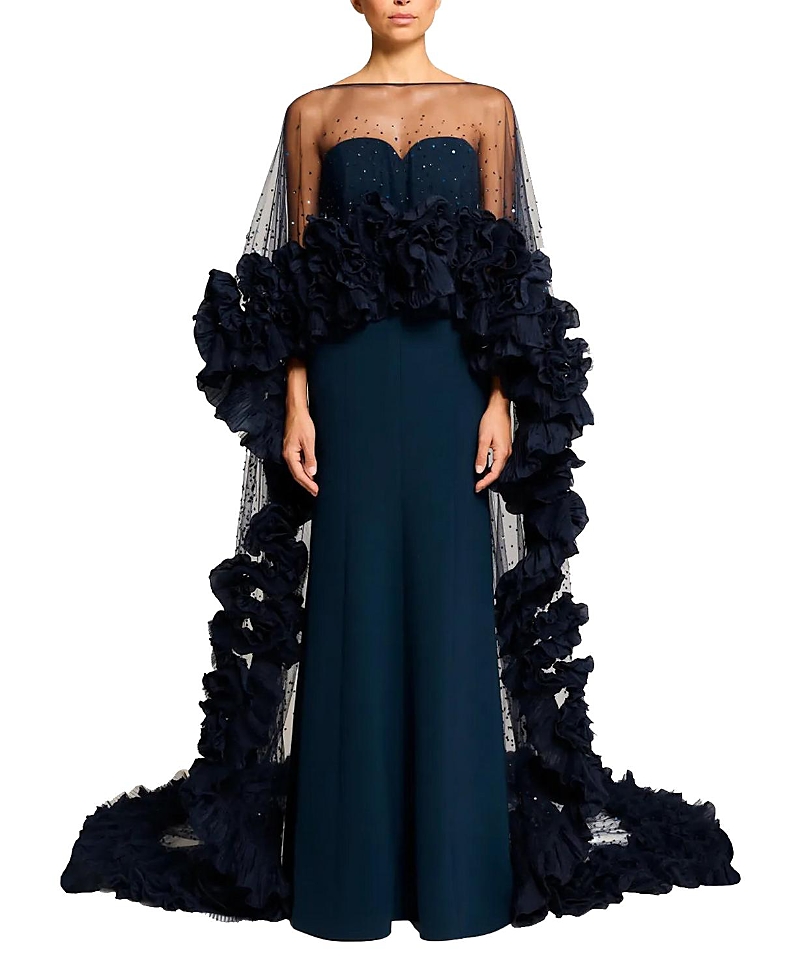 Jenny Packham Petal Bloom Ruffle-Detailed Maxi Dress