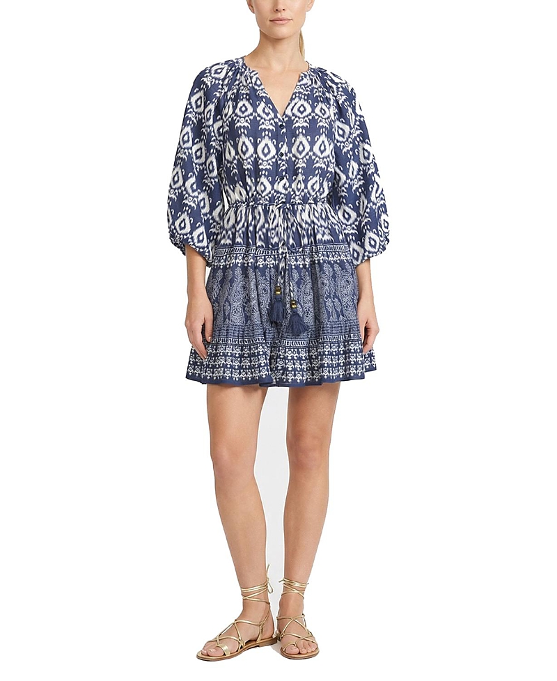 Change of Scenery Sam Balloon Sleeve Elastic-Waist Mini Shirtdress