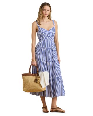 Striped Broadcloth Tiered Dress