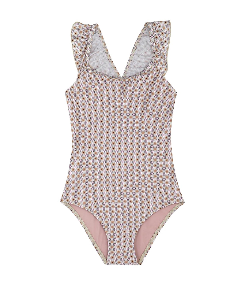 Gottex Kids Girls' Vacation Mode Square Neck Ruffle One Piece - Little Kid, Big Kid