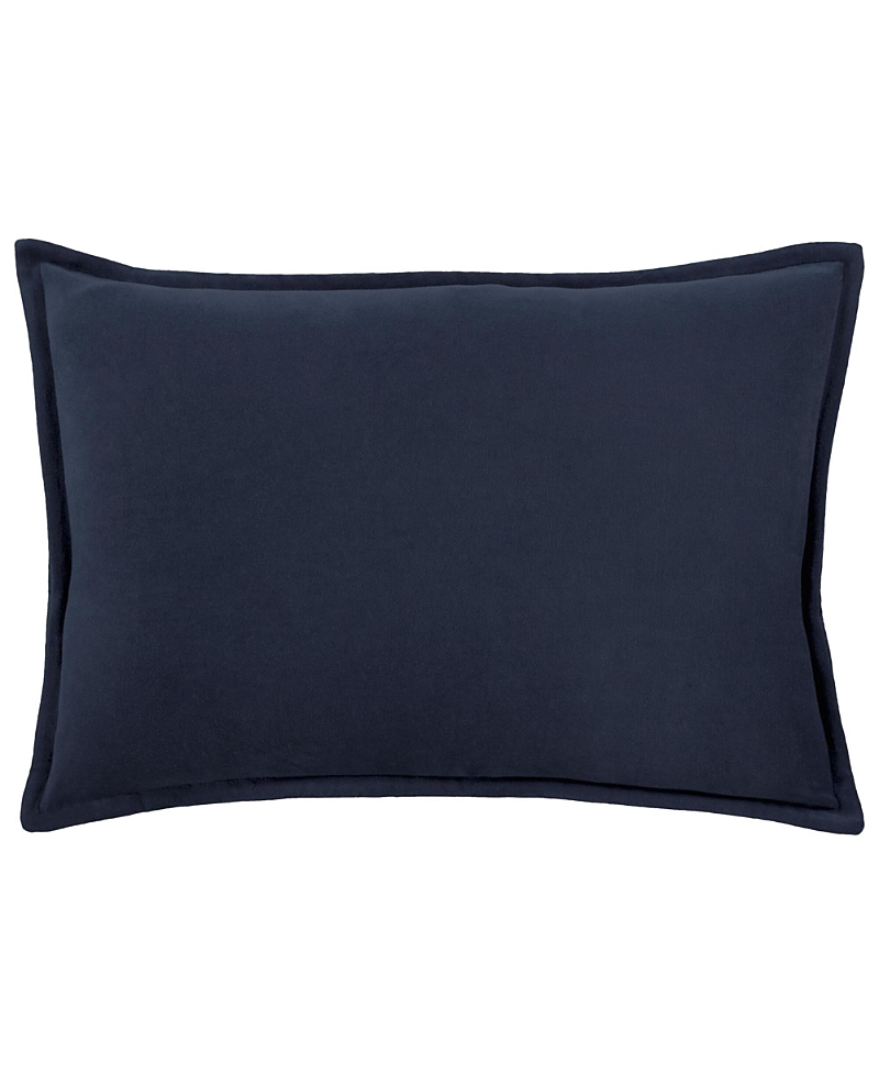 Surya Cotton Velvet Decorative Pillow In Dark Navy