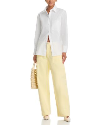 The Bow Cargo High Rise Barrel Jeans in Lemon