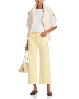 The Anchor High Rise Wide Leg Ankle Jeans in Lemon