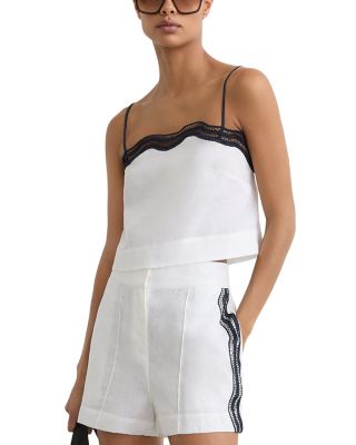 Felicity Scallop Edge Linen Shorts