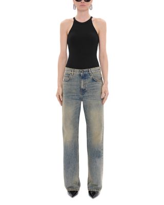Bonnie Mid Rise Straight Jeans in Earth Blue