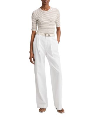 Striped Elbow Sleeve Crewneck Tee