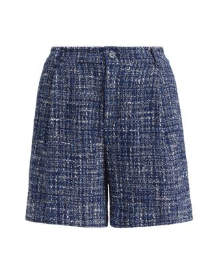 Pleated Boucl&eacute; Shorts