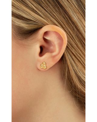 Triple Ball Stud Earrings in 14K Yellow Gold