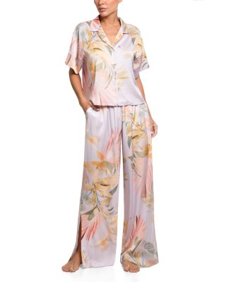 Printed Satin Palazzo Pajama Set