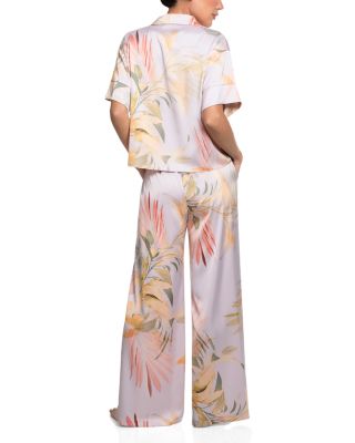 Printed Satin Palazzo Pajama Set