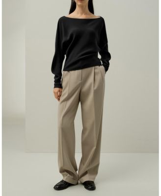  Long Sleeve Gathered Silk Top