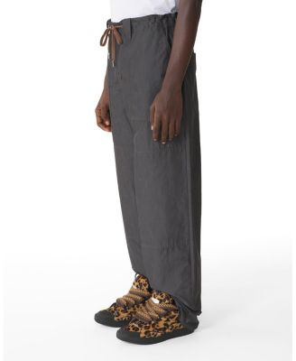 Wide-Leg Chambray Pants