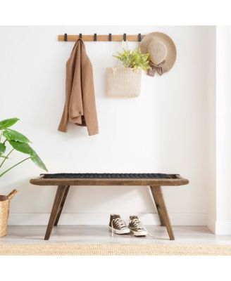 Saoirse 47" Wove Rope Wood Bench
