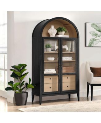 Nolan 74" Tall Wide Arched Storage Display Cabinet