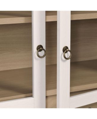 Nolan 74" Tall Wide Arched Storage Display Cabinet