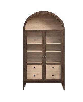 Nolan 74" Tall Wide Arched Storage Display Cabinet