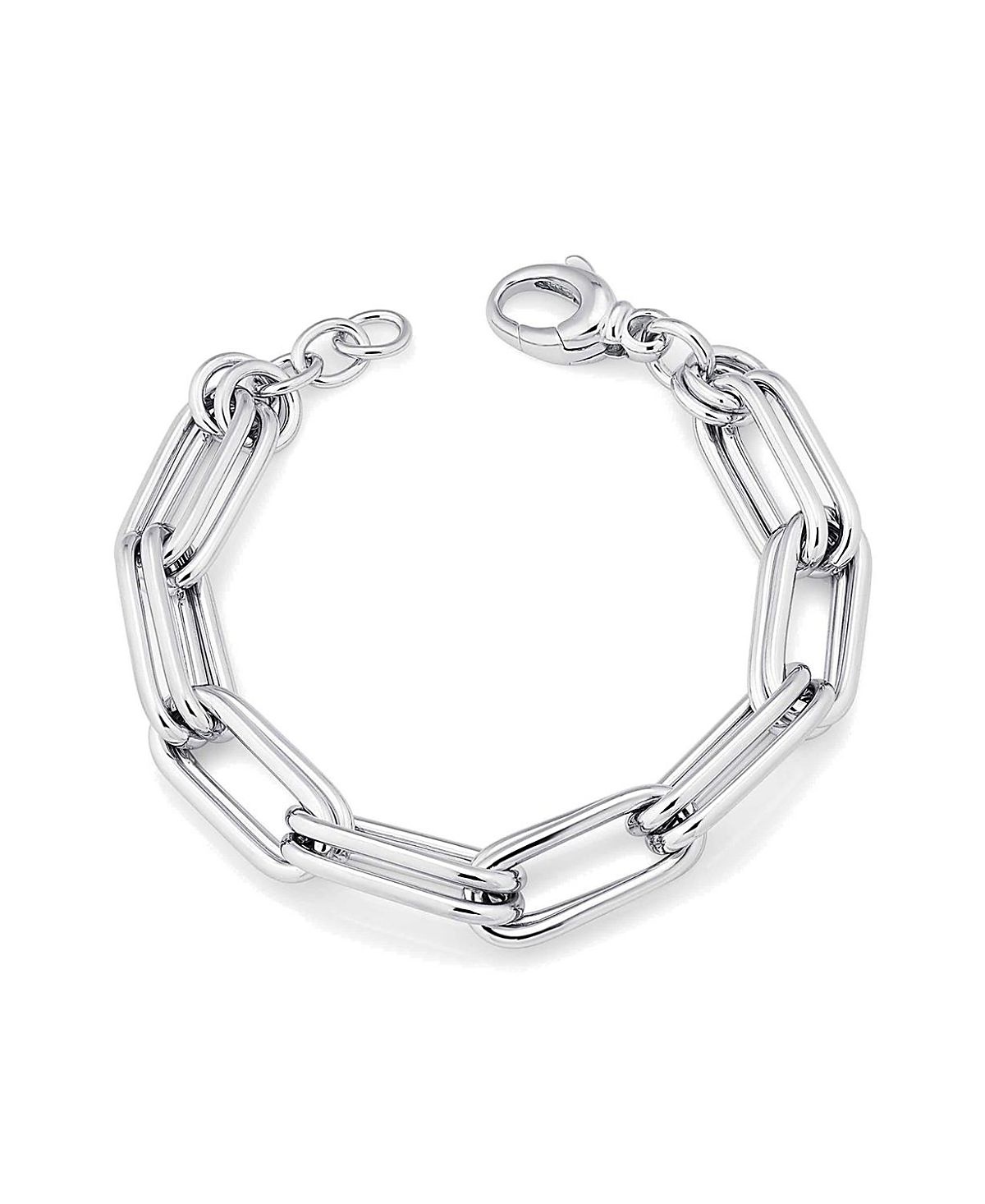 Oradina Sterling Silver Double It Paperclip Bracelet