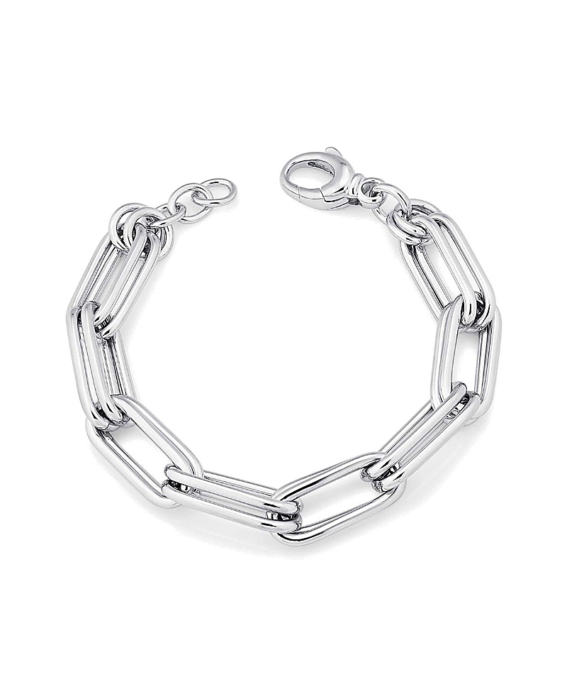 Oradina Sterling Silver Double It Paperclip Bracelet