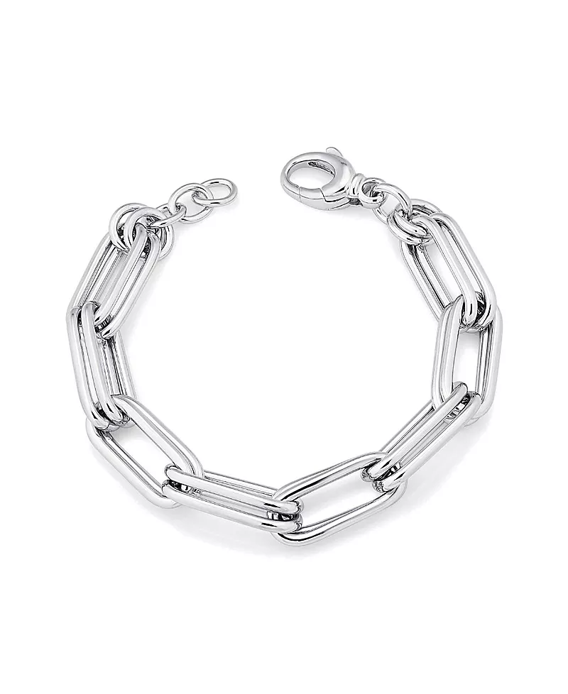 Oradina Sterling Silver Double It Paperclip Bracelet