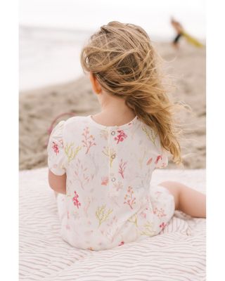 Girls' Short Puff Sleeved Romper - Baby, Little Kid