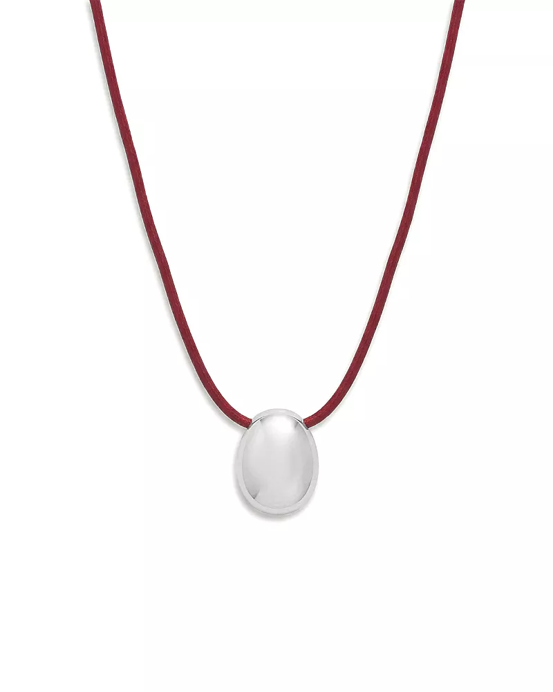 Shashi Connor Oval Leather Cord Pendant Necklace, 16.25-18.25