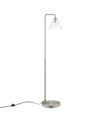  Element Transparent Glass and Metal Floor Lamp