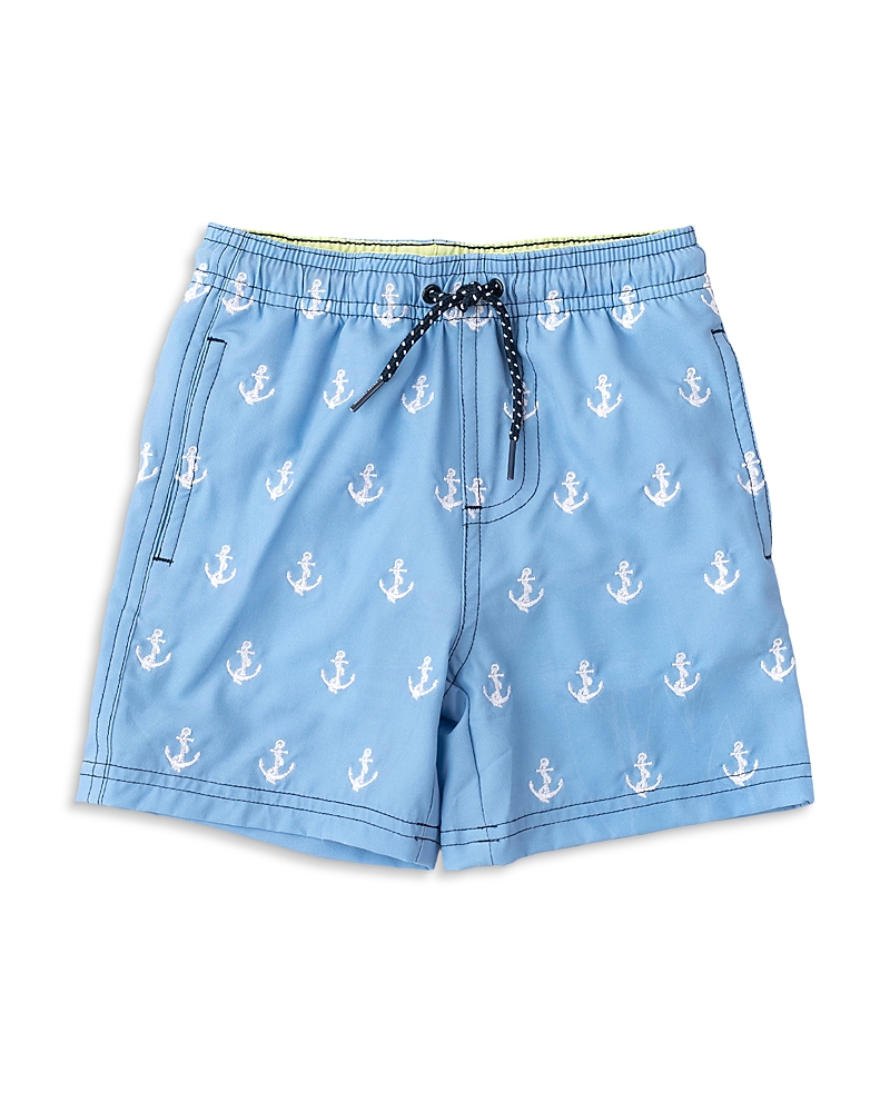 Shade Critters Boys' H2O Appear Embroidered Anchor Icon Swim Trunks - Little Kid