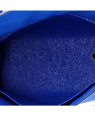 Kelly 28 Handbag Blue Evercolor with Palladium Hardware