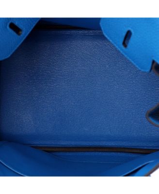 Birkin 25 Handbag Blue Togo with Palladium Hardware
