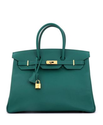 Birkin 35 Handbag Green Epsom with Gold Hardware