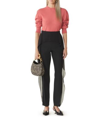 Wool Sweater With Grosgrain Detail