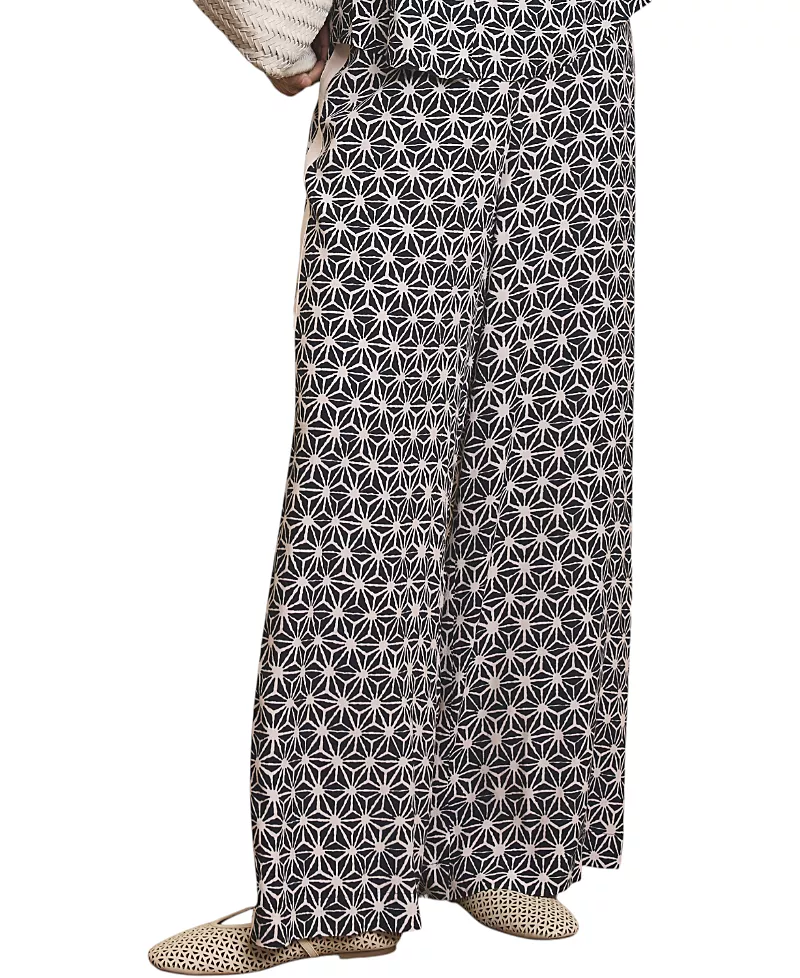 Mint Velvet Women's Geometric Print Wide Trousers