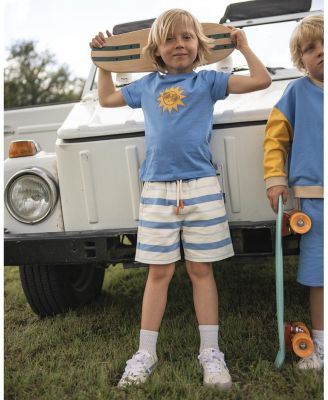 Boys' Recycled Cotton Stripe Classic Short - Little Kid, Big Kid